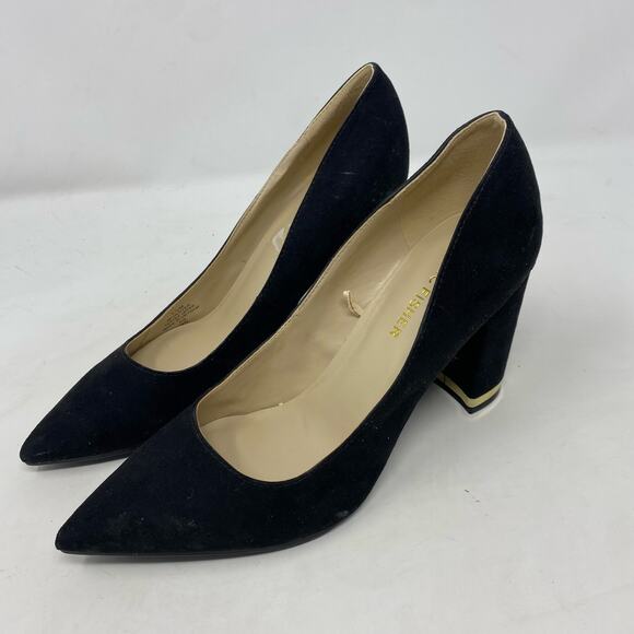 Marc Fisher Suede MFGILDY5-R Black Pointed Toe Pumps Womens Size 5.5 - Picture 1 of 8